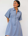 Utility Dress Pebble Blue