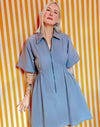 Utility Dress Pebble Blue