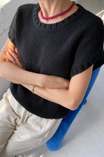 Pierre Cotton Sweater Tank Black