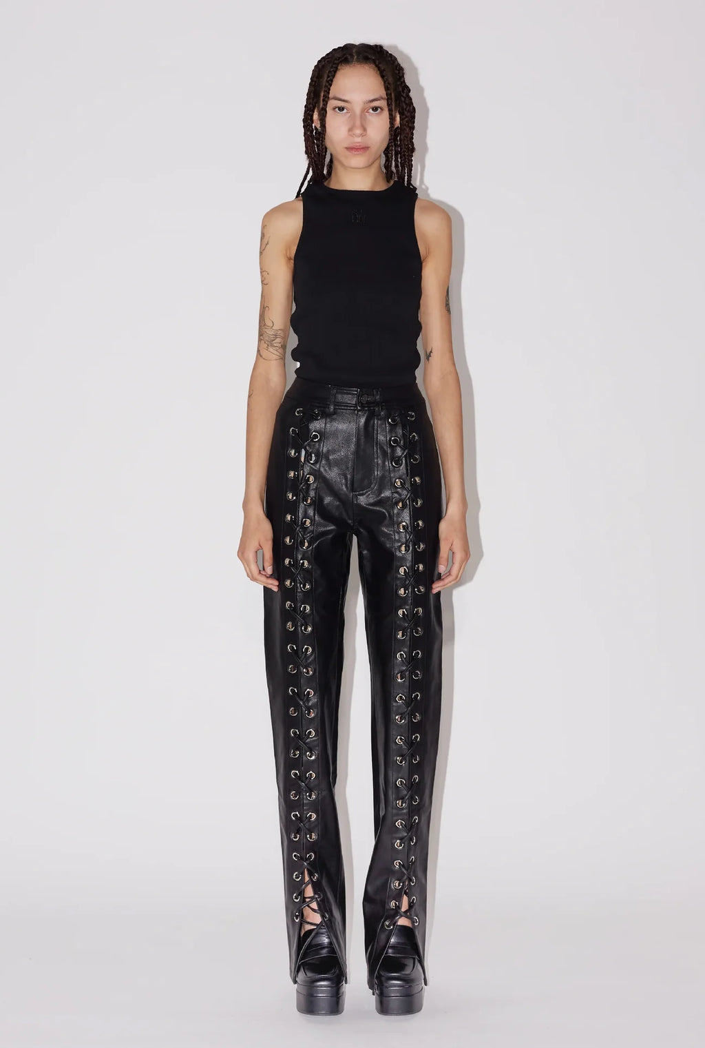 Lace Up PU Pant