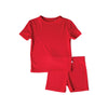 Crimson Red Ribbed Bamboo Short Set