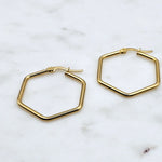 Hexagon Hoops Gold Small