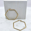 Hexagon Gold Hoops Large