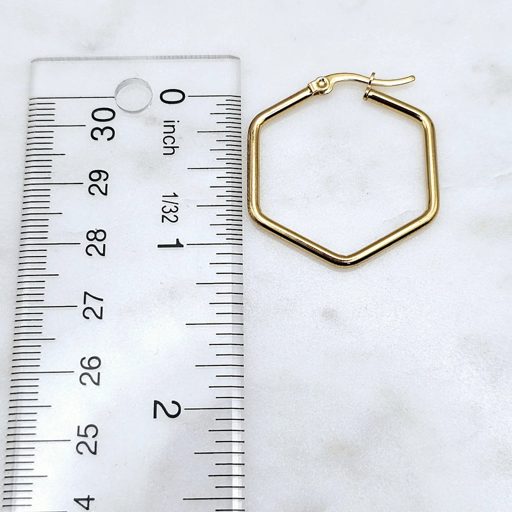 Hexagon Hoops Gold Small