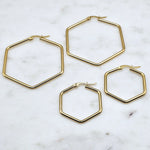 Hexagon Hoops Gold Small