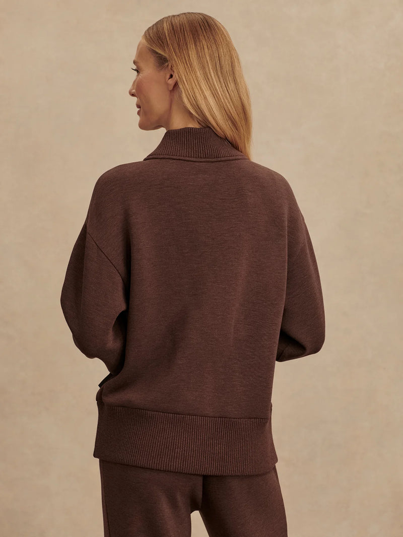 Sally Half-Zip Sweat Coffee Bean