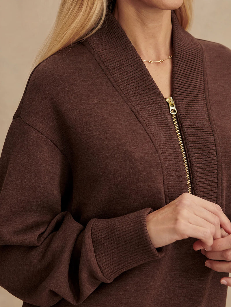 Sally Half-Zip Sweat Coffee Bean