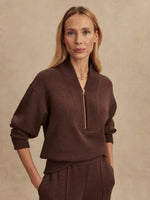 Sally Half-Zip Sweat Coffee Bean