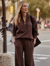 Sally Half-Zip Sweat Coffee Bean