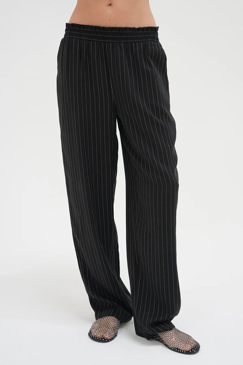 Santo Pinstripe Elastic Waist Pant