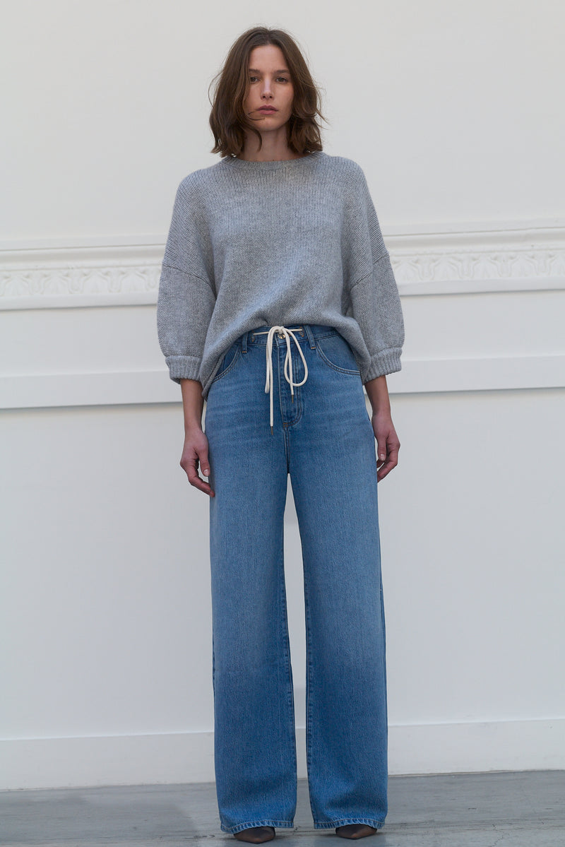 3/4 Sleeve Sweater Gray