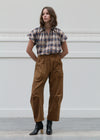 Trinity Top Camel Plaid