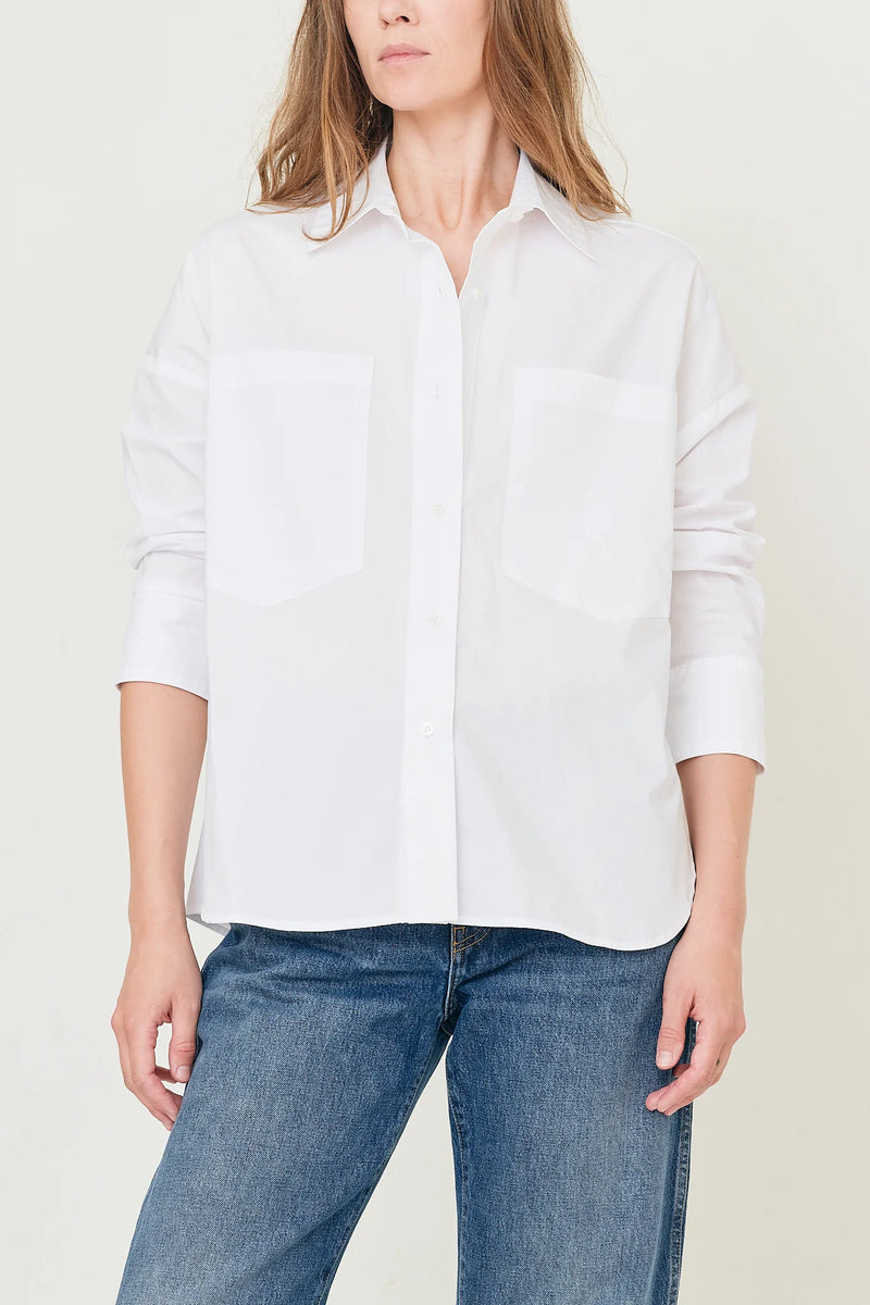Molly White Cotton Poplin Shirt