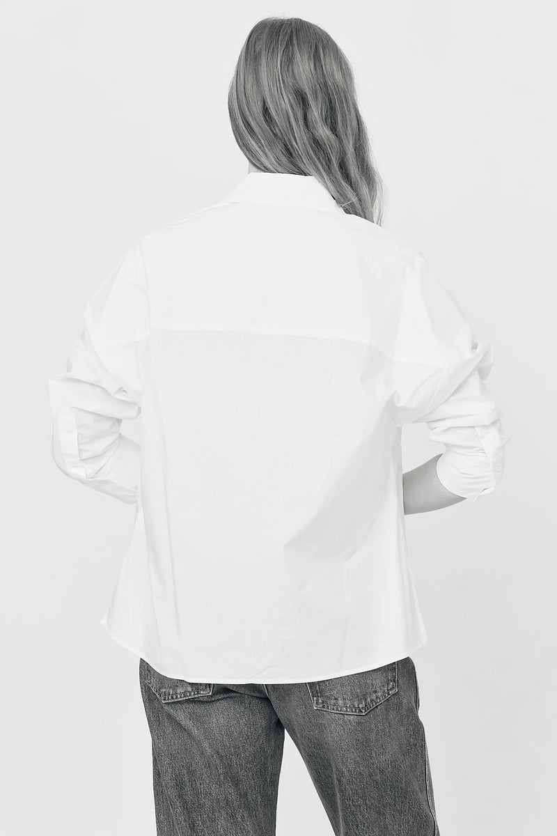 Molly White Cotton Poplin Shirt