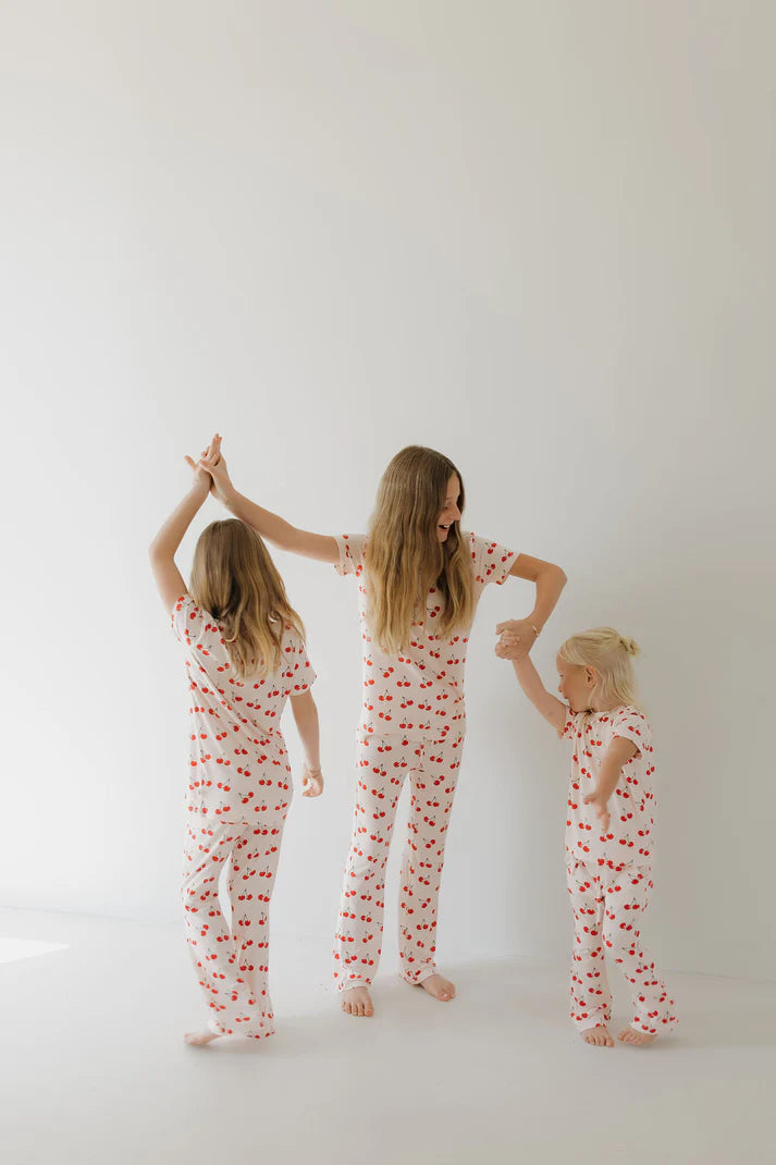 Toddler Short Sleeve Bamboo Lounge Set Cherry Orchard