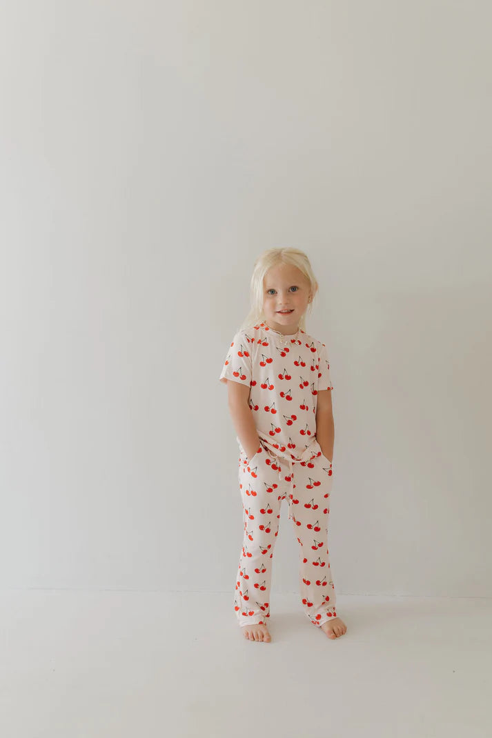 Toddler Short Sleeve Bamboo Lounge Set Cherry Orchard