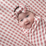 Berry Gingham Bamboo Swaddle