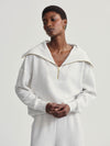 Catherine Half Zip Sweat Ivory Marl