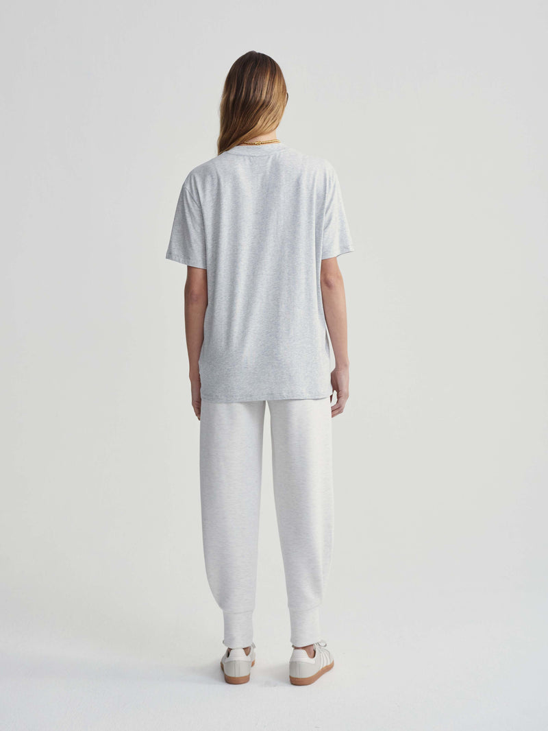 Leighton Boyfriend Tee Light Grey Marl