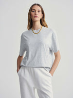 Leighton Boyfriend Tee Light Grey Marl