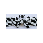 B&W Wavy Checker Bamboo Head Wrap