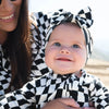 B&W Wavy Checker Bamboo Head Wrap