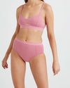 High Waist Brief Mauve Rose