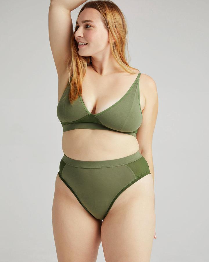 High Cut Brief Olive Army