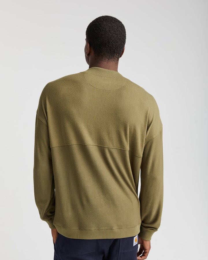 Men's cozy Long Sleeve Sweater Olive Army
