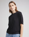 Women's Recycled Jersey Elbow Tee Black
