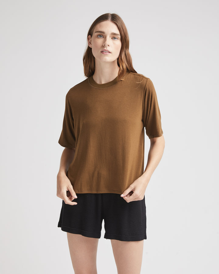 Women's Recycled Jersey Elbow Tee Morning Roast