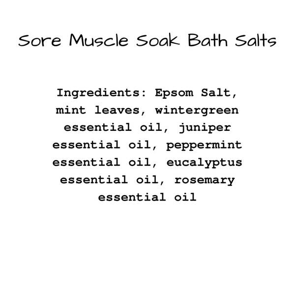 Sore Muscle Soak Bath Salts