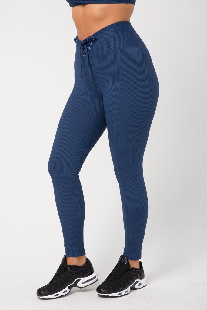 Ribbed Football Leggings Navy