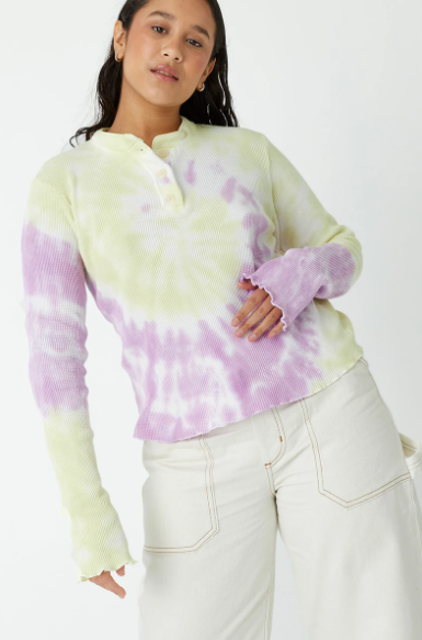 Organic Cotton Camper Henley Cyber Swirl