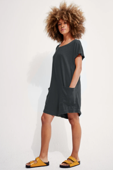 Organic Cotton Slip On Romper Cement