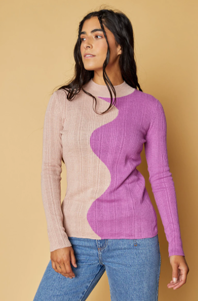 Hemp Onda Turtleneck Orchid/Rose