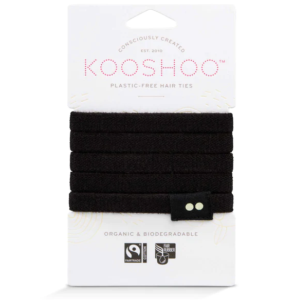 Plastic Free Hair Ties Black