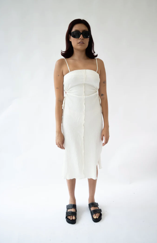 Duet Midi Cutout Dress White Noise