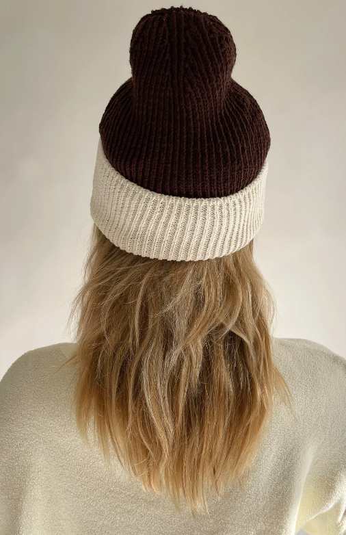 Recycled Cotton Duo Beanie Truffle/Powder