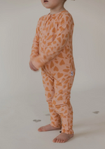 Groovy Heart Ribbed Bamboo Zip Romper