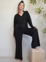 Tencel Wide Leg Pant Jet Black