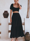 Kiana Linen Crop Top Black