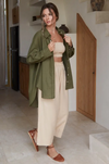 Romania Oversized Linen Shirt Olive Green