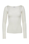 Taryn Long Sleeve Sweetheart Neck Sweater Ivory
