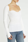 Taryn Long Sleeve Sweetheart Neck Sweater Ivory