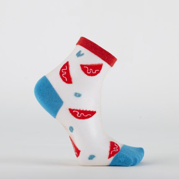 Woon Bowl Nude/Red/Blue Socks