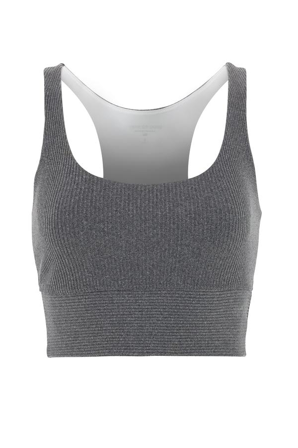 The Ribbed Gym Bra Grey