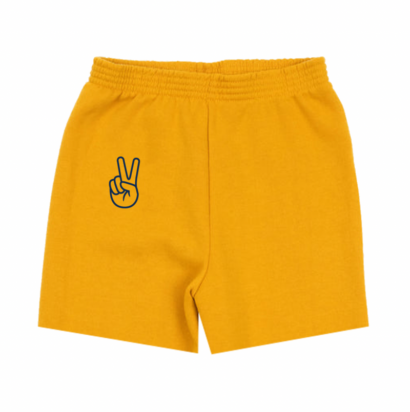 Peace Sweat Shorts Yellow